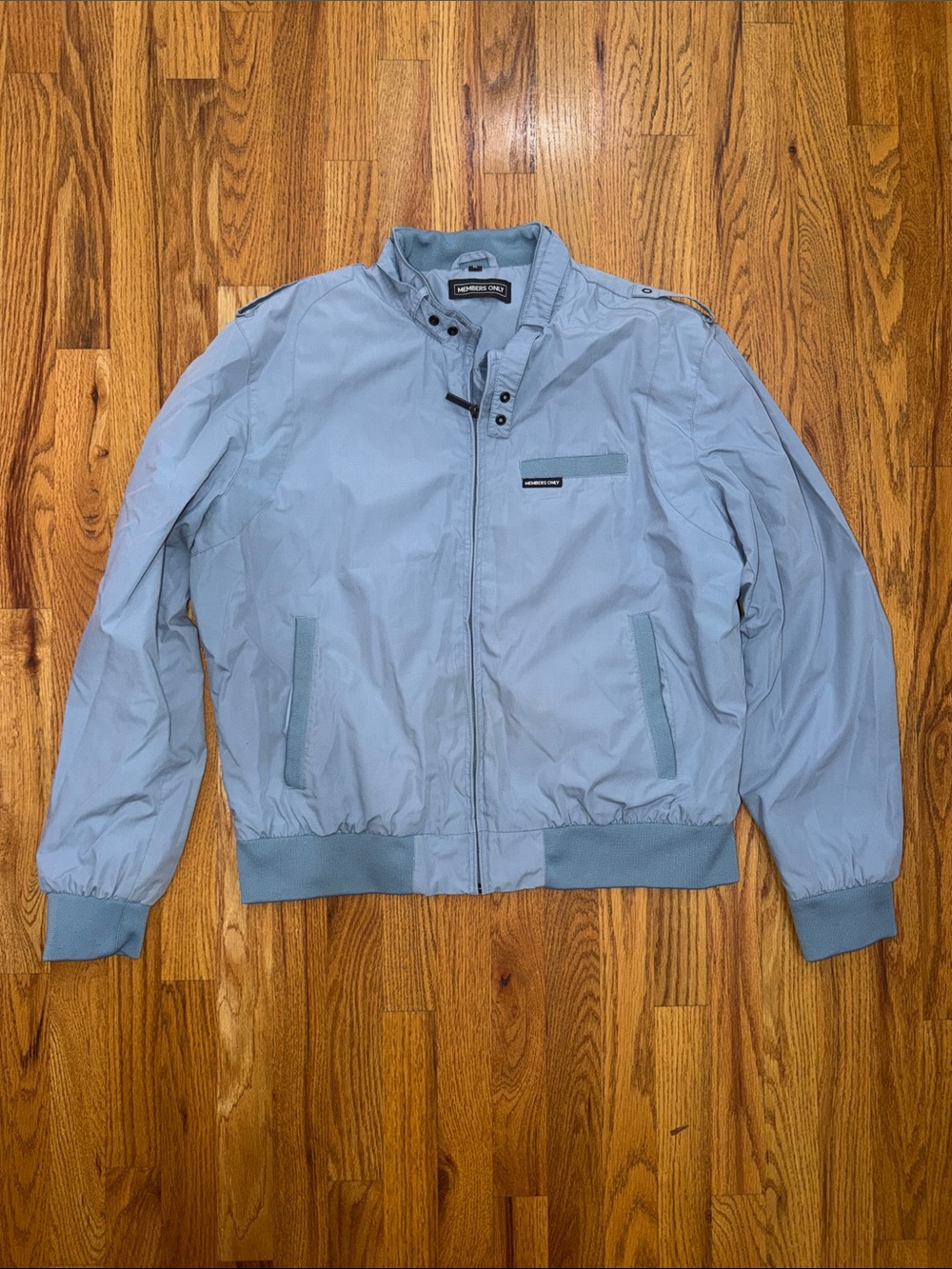 Members Only Iconic Racer Jacket Light Blue XL Like New